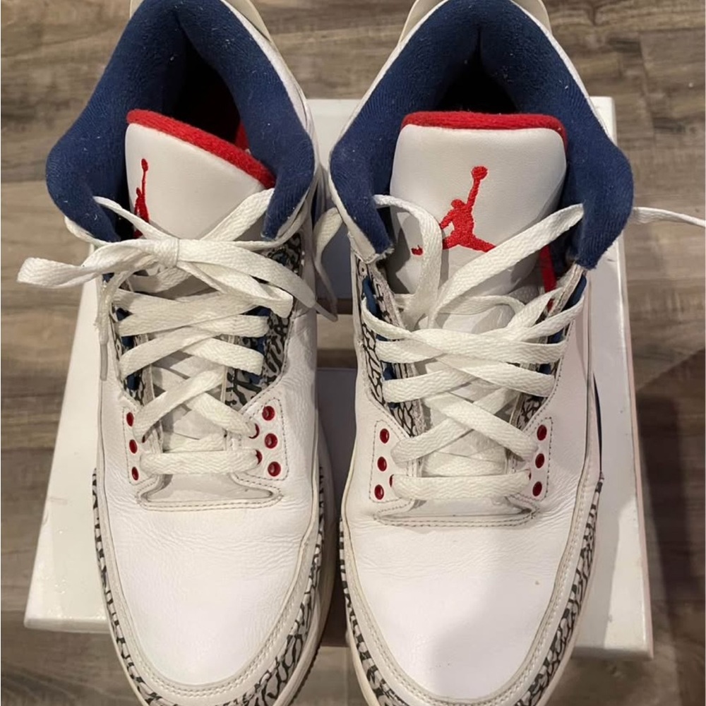 Air Jordan White and Blue Sneakers